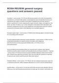 ROSH REVIEW general surgery questions and answers passed