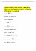 Francais Langenscheid 210- 231-FINAL EXAM QUESTIONS AND ANSWERS LATEST 2025&sol;2026 UPDATE 100&percnt; ACCURATE