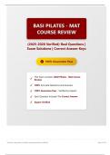 BASI PILATES - MAT COURSE REVIEW &lpar;2026&sol;2027 Verified&rpar; Real Questions &vert; Exam Solutions &vert; Correct Answer Keys