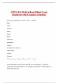 COMLEX Medical Law&sol;Ethics Exam  Questions with Complete Solutions 