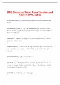 DRE Glossary of Terms Exam Questions and  Answers 100&percnt; Solved 