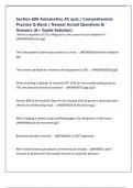 Section 609 Automotive AC quiz &sol; Comprehensive Practice Q-Bank &sol; Newest Actual Questions & Answers &lpar;A&plus; Guide Solution&rpar;