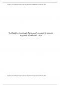 Test Bank for Auditing & Assurance Services A Systematic Approach 12e Messier 2024 All Chapters 1-21 100&percnt; VERIFIED ANSWERS