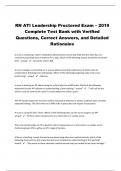 RN ATI Leadership Proctored Exam &ndash; 2019 Complete Test Bank with Verified Questions&comma; Correct Answers&comma; and Detailed Rationales