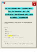 ZSCALER EDU 200 - ESSENTIALS - ZDTA STUDY SET ACTUAL 2025&sol;2026 QUESTIONS AND 100&percnt; CORRECT ANSWERS
