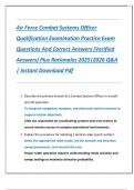 Air Force Combat Systems Officer  Qualification Examination Practice Exam  Questions And Correct Answers &lpar;Verified  Answers&rpar; Plus Rationales 2025&vert;2026 Q&A  &vert; Instant Download Pdf