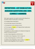 DEFINITIONS - UST EXAM ACTUAL 2025&sol;2026 QUESTIONS AND 100&percnt; CORRECT ANSWERS