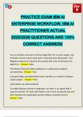 PRACTICE EXAM IBM AI ENTERPRISE WORKFLOW&comma; IBM AI PRACTITIONER ACTUAL 2025&sol;2026 QUESTIONS AND 100&percnt; CORRECT ANSWERS