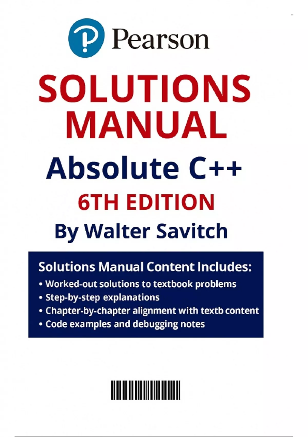 Absolute C++ 6th Edition Solutions Manual – Savitch (All Chapters ...