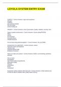 LOYOLA SYSTEM ENTRY EXAM QUESTIONS AND ANSWERS &vert; GRADED A