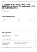 CTCD EXAM STUDY GUIDE &lpar;2025&rpar; EXAM QUESTIONS AND ANSWERS &lpar;elaborated&rpar; WITH COMPLETE SOLUTIONS