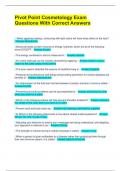 Pivot Point Cosmetology Exam Questions With Correct Answers