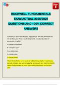 ROCKWELL FUNDAMENTALS EXAM ACTUAL 2025&sol;2026 QUESTIONS AND 100&percnt; CORRECT ANSWERS