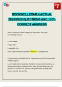 ROCKWELL EXAM 4 ACTUAL 2025&sol;2026 QUESTIONS AND 100&percnt; CORRECT ANSWERS