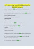 ACFE-Accounting Terms EXAM Questions And  CORRECT Answers