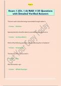 Exam 1 &lpar;Ch&period; 1-6&rpar; RAD 1125 Questions  with Detailed Verified Answers