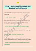 RAD1125 Final Exam Questions with  Detailed Verified Answers 