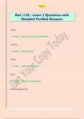 Rad 1125 - exam 2 Questions with  Detailed Verified Answers