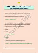 RAD1125 Exam 2 Questions with  Detailed Verified Answers 