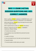 NHS 111 EXAM 2 ACTUAL 2025&sol;2026 QUESTIONS AND 100&percnt; CORRECT ANSWERS