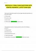 Orofacial 2 final exam questions with verified answers