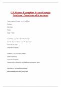 GA History Exemption Exam &lpar;Georgia  Southern&rpar; Questions with Answers 