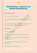 PSYC3402&colon; Exam 1 Questions with  Detailed Verified Answers 