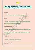 PSYCH 3402 Exam 1 Questions with  Detailed Verified Answers 