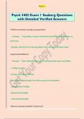 Psych 3402 Exam 1 Seaberg Questions  with Detailed Verified Answers 