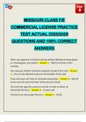 MISSOURI CLASS F&sol;E COMMERCIAL LICENSE PRACTICE TEST ACTUAL 2025&sol;2026 QUESTIONS AND 100&percnt; CORRECT ANSWERS