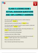 CLASS E LICENSE EXAM 1 ACTUAL 2025&sol;2026 QUESTIONS AND 100&percnt; CORRECT ANSWERS