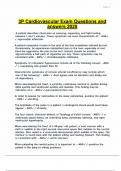 3P Cardiovascular Exam Questions and answers 2025