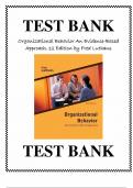 Test Bank for Organizational Behavior An Evidence-Based Approach&comma; 12 Edition by Fred Luthans