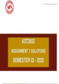 AST2652 Assignment 1 &lpar;COMPLETE ANSWERS&rpar; Semester 2 2025 - Pass With Distinction Guaranteed