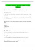 Fire Marshal Exam Questions with Verified Answers