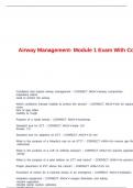 Airway Management- Module 1 Exam With Correct Answers