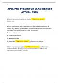APEA PRE-PREDICTOR EXAM