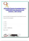 ACAS Best Practice Knowledge Exam 2025&sol;2026 &ndash; 100&plus; Fully Solved Questions &vert; Tenable&period;sc&comma; Nessus&comma; Network Monitoring&comma; Credentialed Scans&comma; Compliance Policies & More