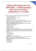 PHTLS 10th Edition Pre-Test &lpar;2025&sol;2026&rpar; &ndash; Verified Questions with Answers & Expert Explanations &vert; A&plus; Graded