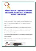 AWMA EXAM PACKAGE DEAL QUESTIONS AND VERIFIED DETAILED ANSWERS &vert; 100&percnt; GUARANTEED PASS &vert; ALREADY GRADED A&plus;