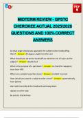 MIDTERM REVIEW - GPSTC CHEROKEE ACTUAL 2025&sol;2026 QUESTIONS AND 100&percnt; CORRECT ANSWERS