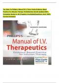 Test Bank For Phillips&rsquo;s Manual Of I&period;V&period; Thera- Peutics&colon;Evidence- Based Practice For Infusion Therapy 7th Editionlisa Gorski Updated 2025 - Complete Guide A- All Chapters Available&vert;Questions And 100&percnt; Correct Answers