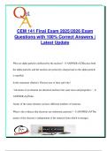 CEM 141 Final Exam &ndash; Michigan State University &vert; 2025&sol;2026 &vert; 100&plus; Verified Q&A &vert; Atomic Theory&comma; Bonding&comma; Electron Configuration&comma; IMFs&comma; Hybridization&comma; Periodic Trends&comma; Thermodynamics