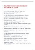 MAINTENANCE WORKER STUDY MATERIAL Q AND A
