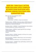 NURS 504 - Patho Exam 2 ACTUAL EXAM 2025&sol;2026 LATEST COMPLETE ACCURATE EXAM QUESTIONS WITH DETAILED VERIFIED SOLUTIONS &lpar;100&percnt; GUARANTEED PASS&rpar;