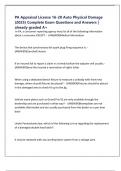 PA Appraisal License 16-20 Auto Physical Damage &lpar;2025&rpar; Complete Exam Questions and Answers &vert; already graded A&plus;