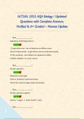 ACTUAL 2025 AQA GCSEBiology &sol; Updated Questions with Complete Answers&comma; Verified & A&plus; Graded &ndash; Newest Update