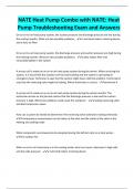 NATE Heat Pump Combo with NATE&colon; Heat Pump Troubleshooting Exam and Answers