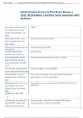 Exam &lpar;elaborations&rpar; North Carolina Drivers Ed  