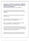 Actual Exam for RBT Training Questions &lpar;COMPLETE ANSWERS elaborations&rpar; answers 100&percnt; satisfaction guarantee 2025 UPDATE&excl;&excl;